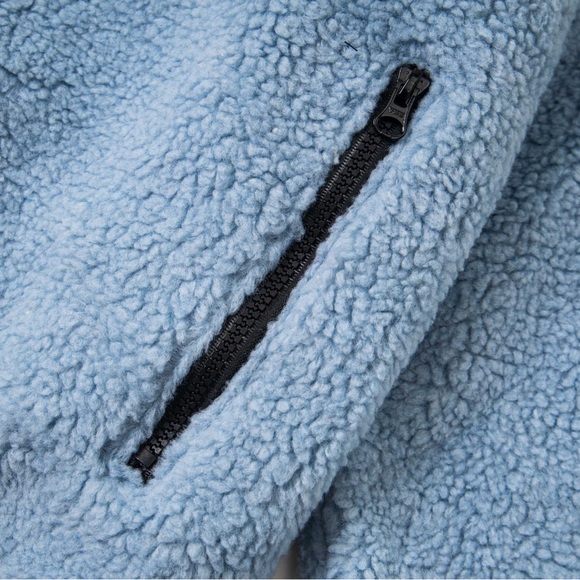 Stussy Light Blue Sherpa Jacket - Picture 3 of 10